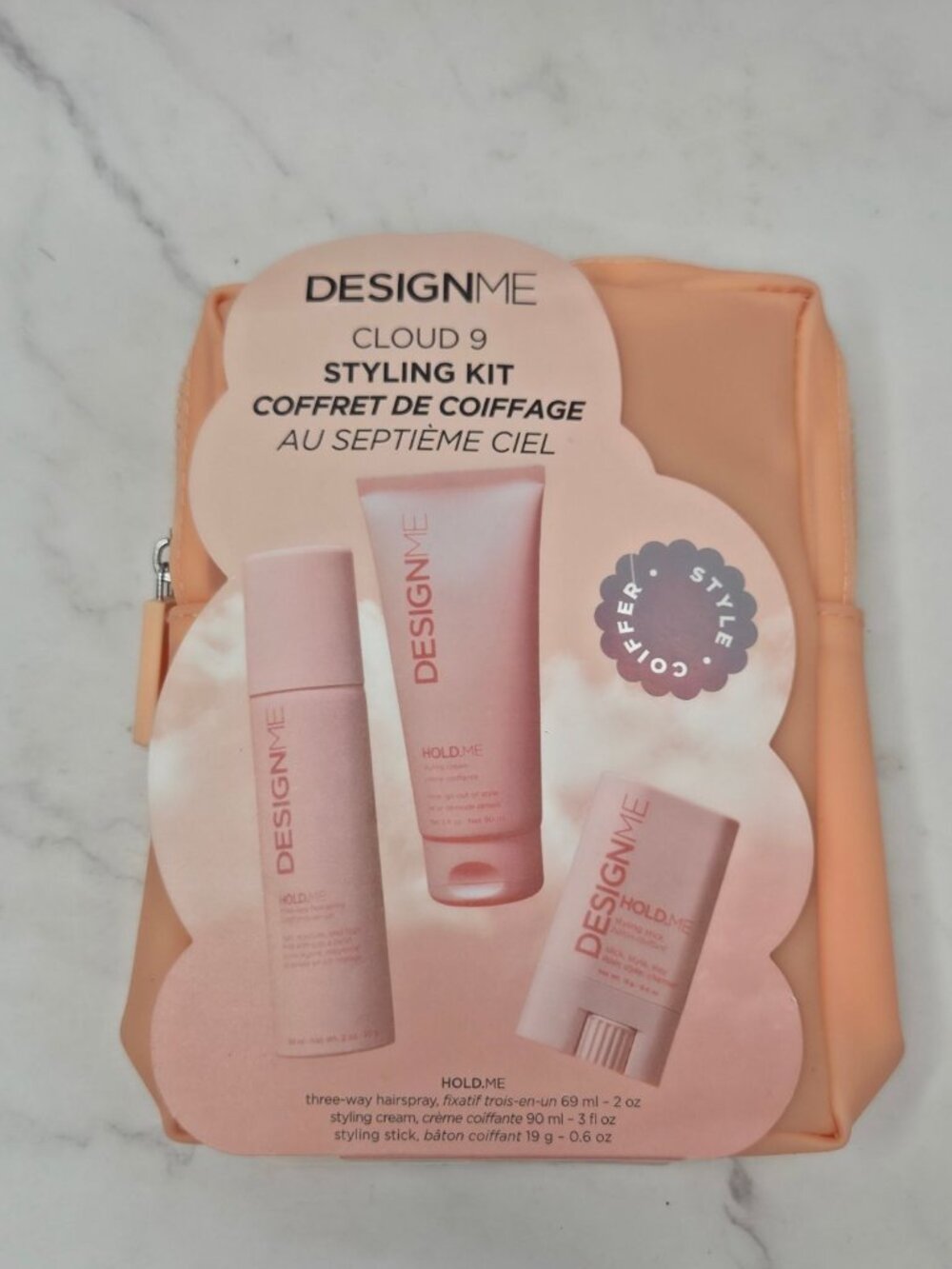 NEW Designme Cloud 9 Styling Kit Set of 4 Pieces Hairspray Styling Cream Stick